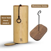 정원 장식 화음 바람 차임 수제 대나무 나무 음악 chimes windchime home yard 장식 벽 장식 boho windbell macrame, 홀더가 있는 눈