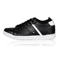 MNX15 남녀공용 천연가죽 발편한 연습용 스크린 수제 골프화 컨택트 | 블랙 - MG-015-BLACK, 250