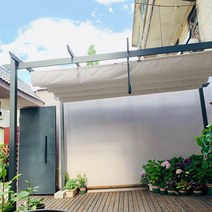 그라고 조립식 웨이브 그늘막 캐노피 수동 스카이 어닝 고정 루프탑 테라스 썬룸 파고라 코스트코, 02번 3x4m, 01번 화이트(아이보리)