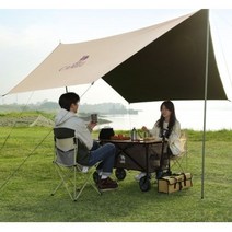 Camel 방수 가성비 2인용타프 그늘막 천막 자외선차단 폴대+끈포함 경량 헥사 타프 47%, 카멜