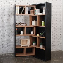 공간철학 책장수납함 파티션 수납장 만화 거실 서재 확장형 슬라이드 슬라이딩 책장 DIY, 블랙아카시아(3자책장5x5)