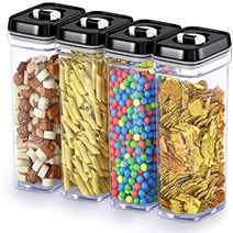 DWËLLZA KITCHEN Airtight Food Storage Containers with Lids – 4 Piece Set Air Tight Kitchen Storage C, 1, 4 Piece Storage Set