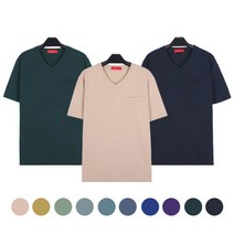 국산 20수 무지 포켓 브이넥 오버핏 반팔티셔츠 두꺼운 남녀공용 데일리 기본티 면티