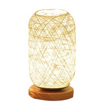 테이블 침실 램프 조명 북유럽 목재 등나무 꼬기 볼 터치 스위치 밝기 조절 Led 나무, 02 Beige