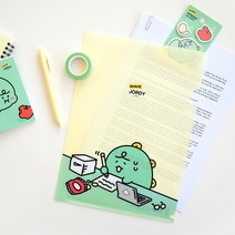 죠르디 파일 홀더 L 엘홀더 클리어 A4 서류 문서 보관 캐릭터 대용량, 1개
