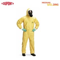 [듀폰] 타이켐2000 타이켐C 보호복 방진복 크린룸 작업복, 원피스 노랑 L