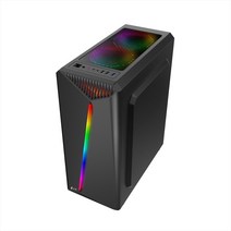 PC 케이스 컴퓨터 본체 조립 플레이어 레인보우 데스크톱 RGB 라이트 USB3.0 풀사이드 강화, 01.레인보우 블랙