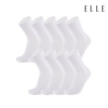 엘르 남성용 베이직 쿠션 장목 9켤레, 화이트