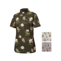 코오롱스포츠 여성 플라워 집업티셔츠 다크카키 라벤더 아이보리 하절 반팔 꽃무늬 프린트 JKTCM21344 DKH LAV IVO