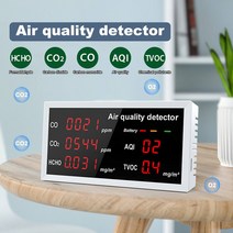 분석 장비 측정기 계측기 LED 디스플레이가있는 5-In-1 다기능 대기 질 모니터 CO/CO2/HCHO/AQI/TVOC 실외 실내 용 오염 감지기