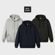 남녀공용 무지 기본 기모 데일리 후드집업
