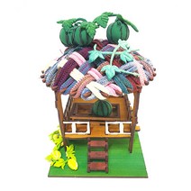 양말목 포함/미니어쳐 원두막/양말목공예/직조틀/집콕, 양말목 원두막