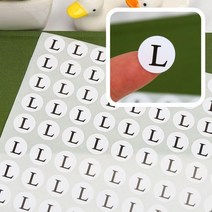 의류사이즈스티커 L 10장 1500개 원형 알파벳 옷가게 치수 스티커