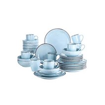 접시 그릇 블루 32 개 세라믹 스톤웨어 디너 플레이트 세트 디저트 800ml 380ml 머그컵