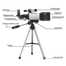 스카이워쳐 천체망원경 적도의 우주 입문용 굴절 초심자 단안 달 관찰 망원경 어린이용 70mm 테이블 천문, 한개옵션0