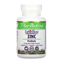 Paradise Herbs Earths Blend 아연 피콜리네이트 베지 캡슐 90정, One Color, One Size