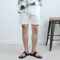 반즈하우스 남자 뒷밴딩 마 스판 린넨 반바지 여름 슬랙스 팬츠