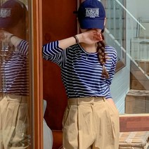 앤써디 스트라이프 베이직 쭉티 긴팔 티셔츠