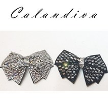 [Calandiva] 초블링 큐빅 리본 헤어핀 2종 색상