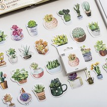 다이어리레시피 다육이 식물 화분 인쇄소 스티커 다꾸 인스 데코, S113 : 다육이식물