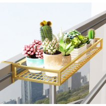 발코니창 설비 에깅대 꽃접시 홀더 파라펫 도난방지 꽂이판 방안 슈즈렉 수반, T02-시나노골드 색길이 50 널을 25