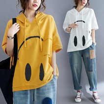 K.ONLINE SHOP여성 루즈핏 반팔 후드티 여름티 캐주얼 데일리 fz33 후드티 후드집업 가디건