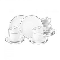 북유럽 셀트만바이덴 Lido 블랙 라인 커피 서비스 18 pieces White with edge