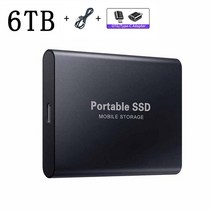 스팀덱ssd ssd1tb m.2ssd 2023 휴대용 디스코 듀로 Externo USB 3.1 타입-C M.2 SSD 외장 하드 드라이브, 6TB Black