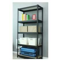 신한앵글랙 스마트랙 5단(검정) 조립식 다용도 세탁기 건조기 실외기실 아파트베란다 대피실 철제앵글 창고 렉 수납 철제선반 코스트코고릴라랙 팬트리 펜트리 1500X600 (가로X세로), 1개