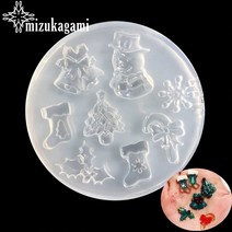 와이지알씨 미라클 65 실리콘 몰드 크리스마스 소품 8구 겨울 트리 선물 눈사람 UV 레진 레진공예 미니어쳐, 65.실리콘 몰드 크리스마스 소품 8구