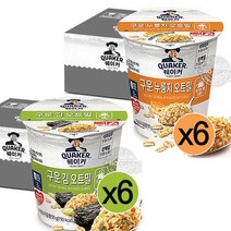 롯데제과 퀘이커 컵 오트밀 식사대용 구운 누룽지 x 6 + 구운 김 x 6, 구운 누룽지 50g x 6 + 구운 김 50g x 6
