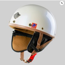 NAPOLI PUG 하얀색 오픈페이스 헬멧 핼맷 오토바이 클래식 스쿠터, FREESIZE
