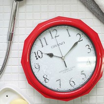 아트박스/마지우 방수벽시계 레드 팔각