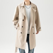 윈드 브레이커 중간 길이 캐주얼 영국 스타일 트렌치코트