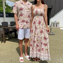 시밀러 커플룩 허니문 신혼 여행 여름 원피스 반팔셔츠 비치웨어 OP18969F