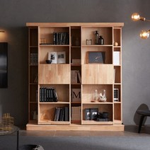 [비앙스] 원목 슬라이딩 1800 이중책장, 상세 설명 참조