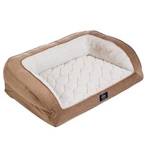 Serta 반려동물용 정형외과 퀼트 소파 강아지 침대 - 초콜릿 브라운 (라지) 665725, Large, Desert Sand