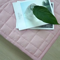 [천삼백케이] [데코코] 핑크 린넨 패드 or 러그 더블 퀸