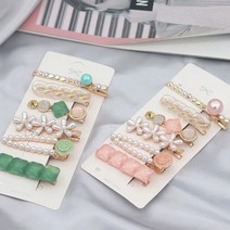 앞 옆 머리 미니 집게 예쁜 큐빅 헤어 핀 6개 set 작은집게핀
