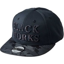 [낚시모자] 카마카츠 Gamakatsu 플랫 브림캡 BLACK WORKS GM9895 블랙 블랙 L