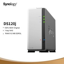 Synology DS120j 1 베이 NAS 디스크 스테이션 네트워크 스토리지 퍼스널 클라우드 서버 하드 512MB DDR3L, 한개옵션0