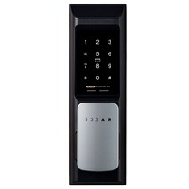 SSSAK AK-N102P(실버) 푸시풀도어락 무타공번호키 현관문도어록 카드키4개, B지역설치의뢰(보강판포함)