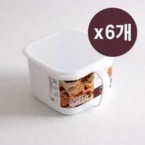 나카야 일본 손잡이 화이트 밀폐용기, 6개입, 단품