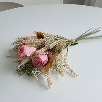 라넌귤러스 작약 장미 조화 인테리어 장식 인조꽃 꽃다발 영국장미 빈티지 장미 인공 조화 납골당 성묘 카페 촬영 소품, 빈티지 장미 꽃다발 (핑크)_EP-1114