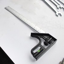 스피드스퀘어 목공 각도기 삼각자 측정자 DIY 스테인레스 스틸 스트레이트 직각 눈금자 수평 속도 스퀘어, 한개옵션0