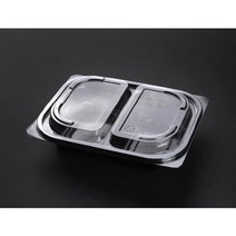 일회용 도시락 2칸용기 세트 (블랙SL-680D)(100개묶음), 도시락2칸용기/블랙 SL-680D/100개(213980), 사이즈