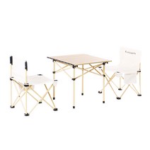 인앤캠핑 캠핑테이블 초경량 접이식 낚시의자 캠핑의자 1+1, 비비큐체어 테이블+중형x2개