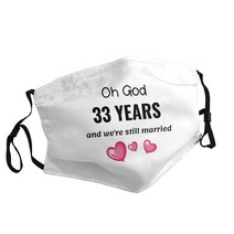 33rd Wedding Anniversary Funny Gift For Him Or Her 성인용 인쇄 마스크 일본 만화 영화 방진 빨 조절 가