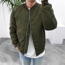 라일라이 무지 MA-1 겨울 오버핏 남자 블루종 항공 패딩 점퍼