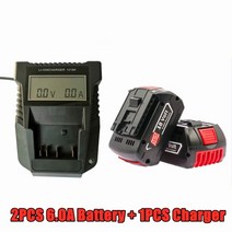 보쉬 전동 공구 백업용 18v 6.0ah 충전식 리튬 이온 배터리 18v 6000mah 휴대용 교체용 bat609 3a 충전기, 2pc6.0a충전기 포함